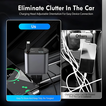 4 in 1 Retractable Car Phone Charger